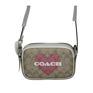 Coach Mini Jamie Camera Bag Style Signature Leather Heart Design Adj. Strap NWT